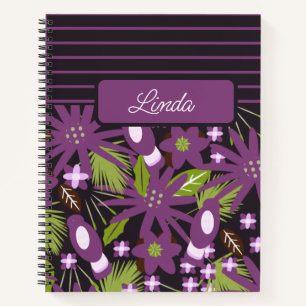 Cahier Journal Carnet Motif Violet Atténué Oiseaux