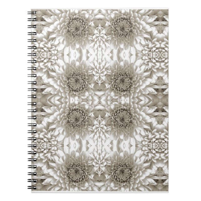 Cahier Journal Élégant Fleurs Beige (Devant)