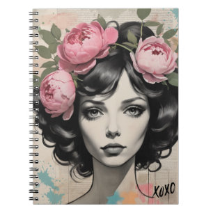 Cahier Journal Fille Pivoine Rose XOXO