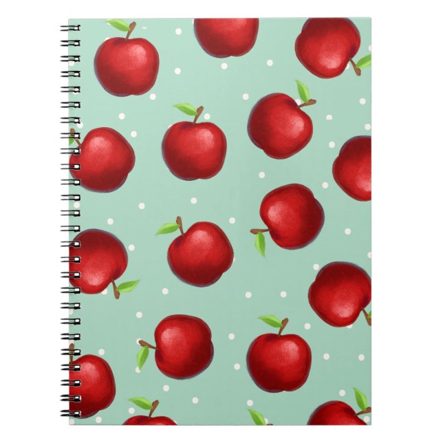 Cahier Journal Motif Pomme Rouge (Devant)