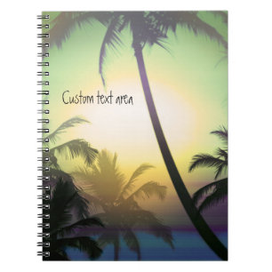Cahier journal Palmiers Chaleur Tropicale Plage