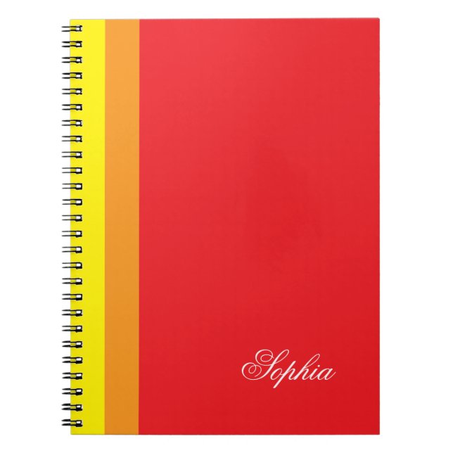 Cahier journal personnalisé à spirale rouge pour e (Devant)