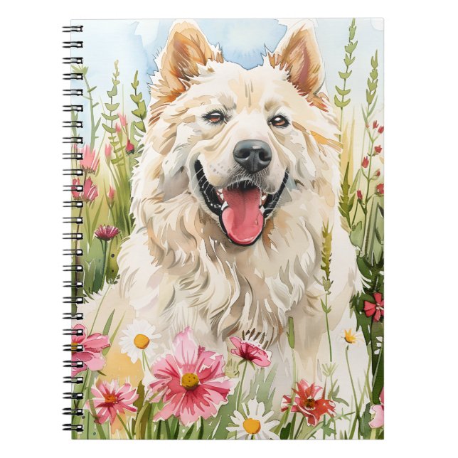 Cahier – Journal Samoyède Aquarelle pour les Amour (Devant)