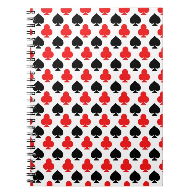 Cahier Journal Trèfles et Piques Cartes à Jouer (Devant)