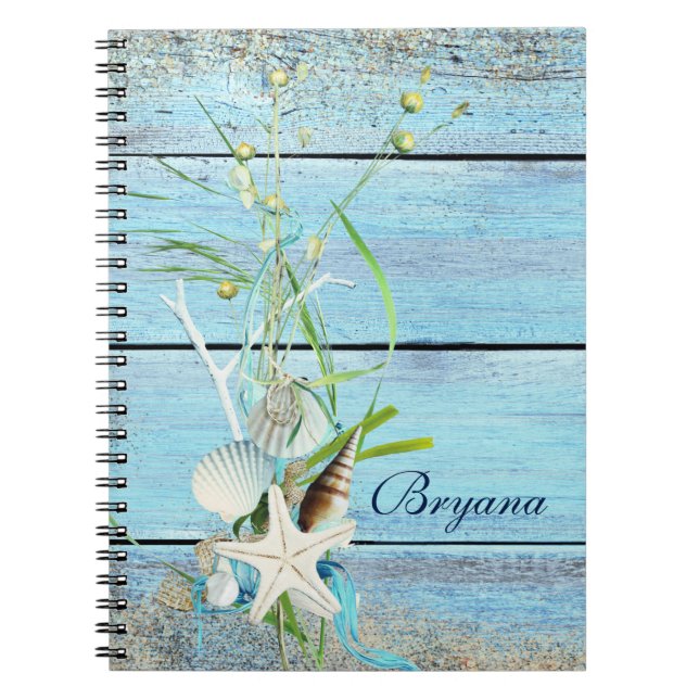 Cahier Journal Tropical Blue Wood Beach (Devant)