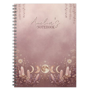 Cahier Journalier Phase Lunaire Rose Carmin Célest