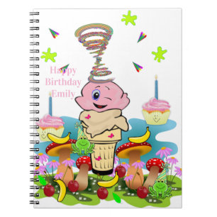 Cahier Joyeux Anniversaire Cupcake Rose