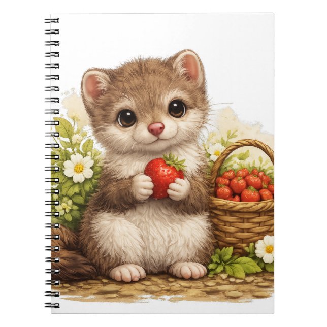 Cahier Kawaii Fraise Belette Mignonne (Devant)