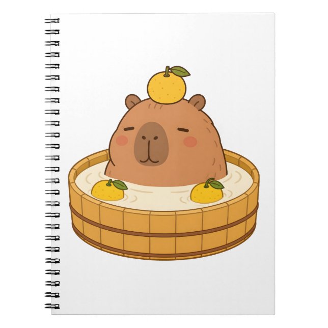 Cahier Kawaii Yuzu Bain Onsen Capybara Mignon (Devant)
