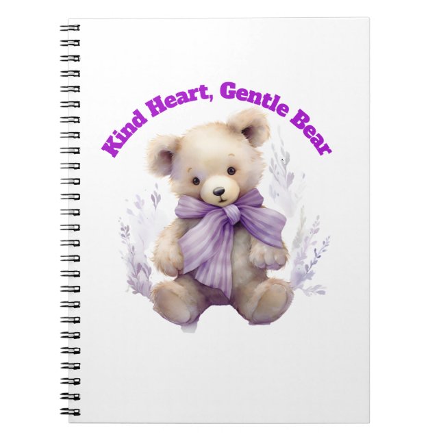 Cahier Kind Heart Gentle Bear - Joli Ours Design (Devant)