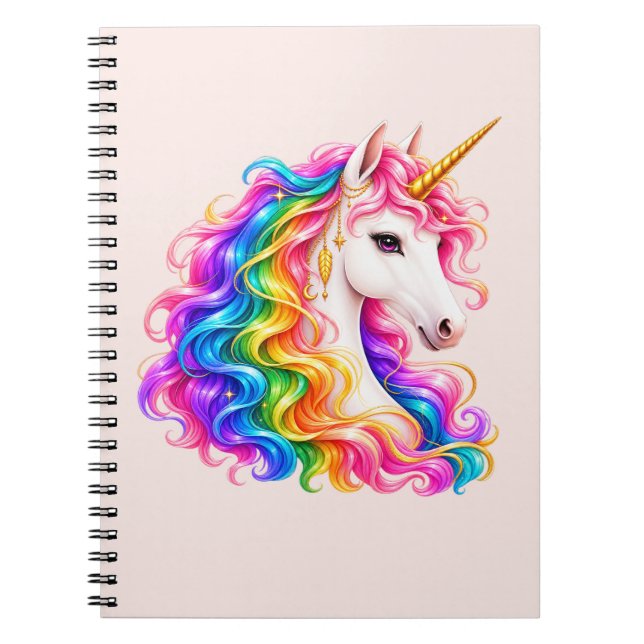 Cahier Licorne Arc-en-ciel  (Devant)