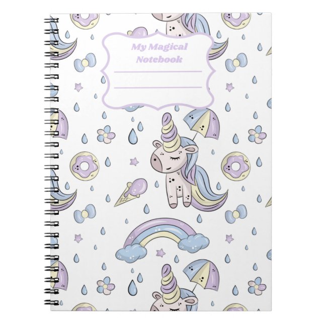 Cahier Licorne Magique pour Filles (Devant)