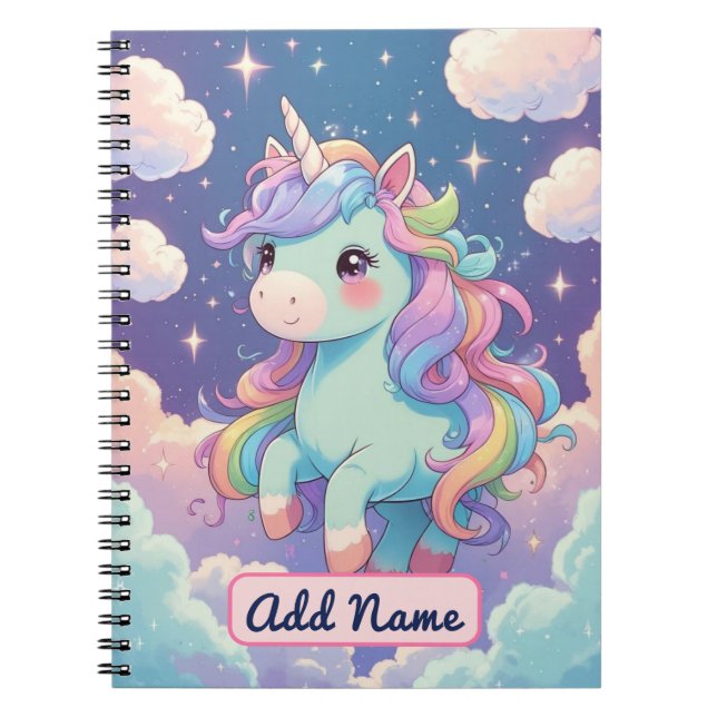 Cahier Licorne Mignon – Nom Modifiable (Devant)