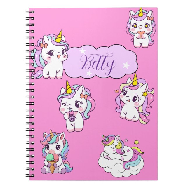 Cahier Licorne Personnalisé  (Devant)