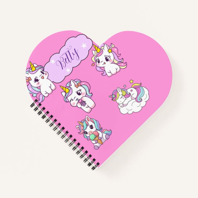 Cahier Licorne Personnalisé Mignon  (Devant)