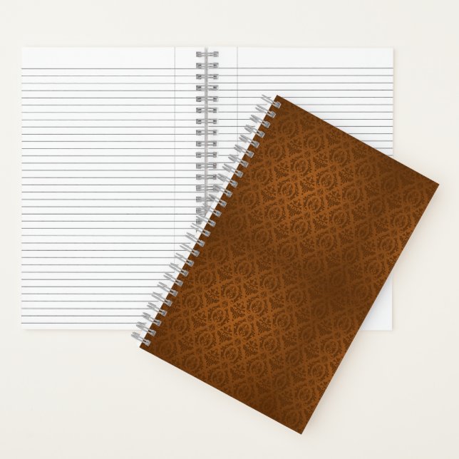 Cahier ligné couverture marron (À l'intérieur)