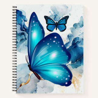 Cahier Magique Papillon Aquarelle Bleue