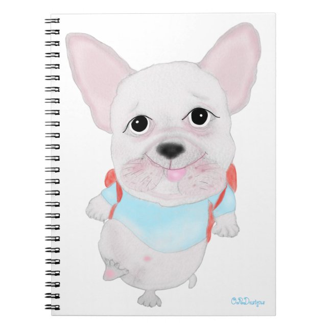 Cahier mignon bouledogue français (Devant)