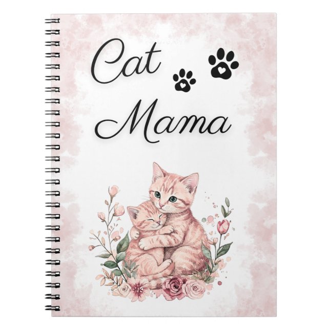 Cahier Mignon Chat Maman Aquarelle Cadeau Pour Ell (Devant)