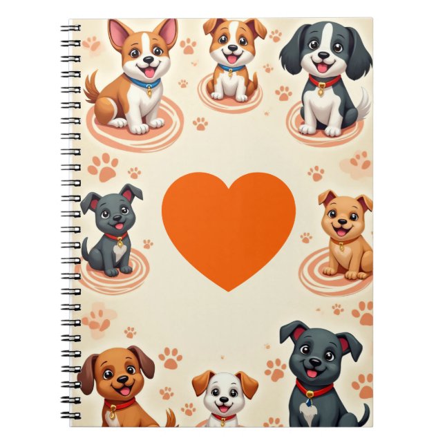 Cahier Mignon Chien de Dessin Animé Journal Adorab (Devant)