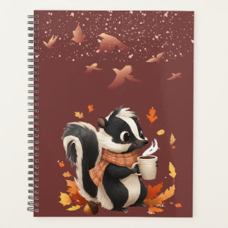 Cahier mignon de la saison automnale avec mouffett