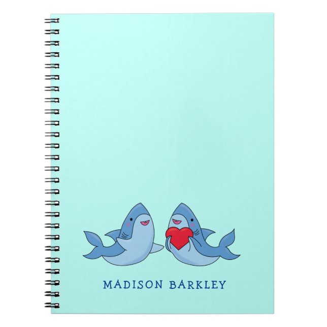 Cahier Mignon Kawaii de Requin Enfant (Devant)