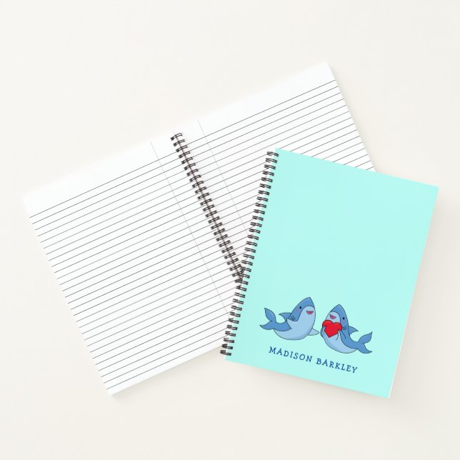 Cahier mignon kawaii de Shark Kid (Intérieur)