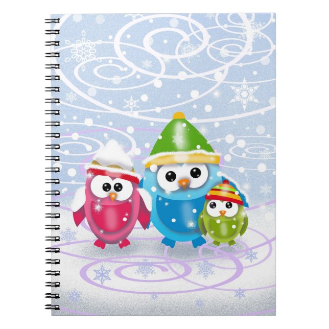 Cahier Mignons Hiboux d'Hiver (Devant)
