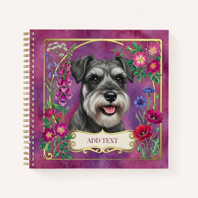Cahier Miniature Schnauzer Sel et Poivre (Devant)