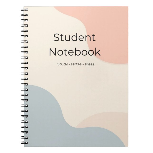 Cahier minimaliste étudiant Journal pastel  (Devant)