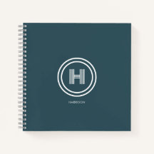 Cahier | Moderne Monogramme de forme simple