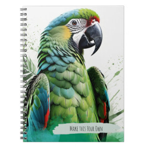 Cahier Moderne Perroquet Vert Coloré