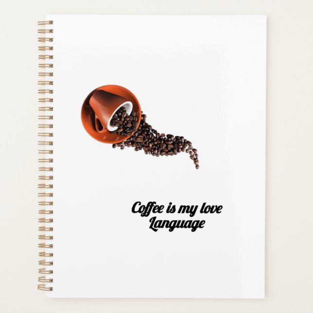 Cahier Mon Langage d'Amour est le Café – Joli Café (Devant)