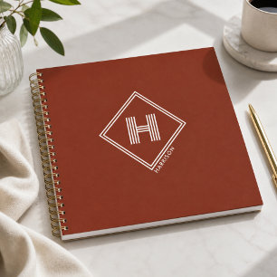 Cahier   Monogramme Initial Géométrique Élégant