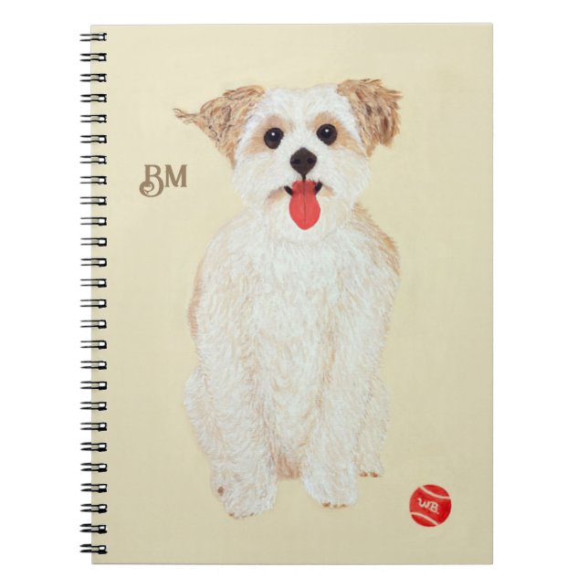 Cahier Morkie Chien Avec Balle (Devant)