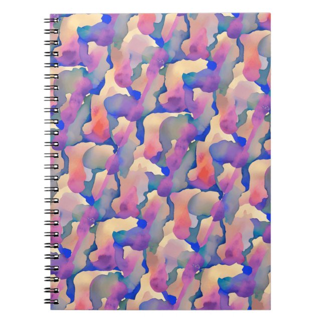 Cahier - Motif Aquarelle Multicolore (Devant)