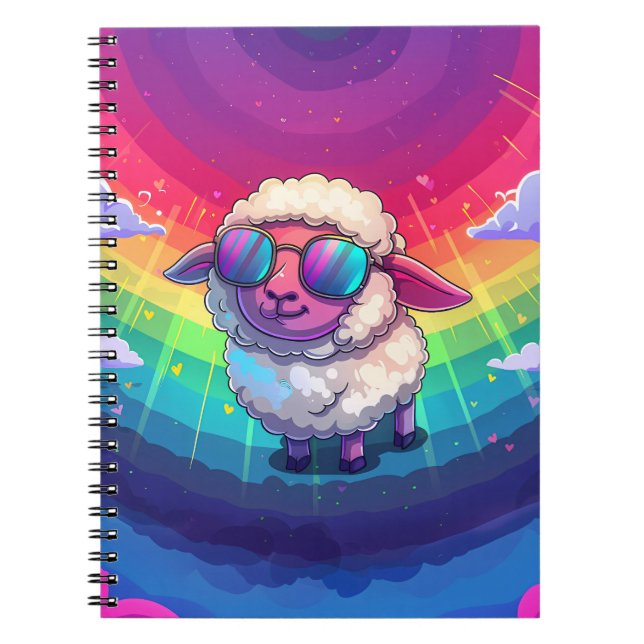 Cahier Moutons Portant des Lunettes de Soleil (Devant)