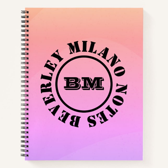 Cahier multicolore personnalisé avec nom (Devant)