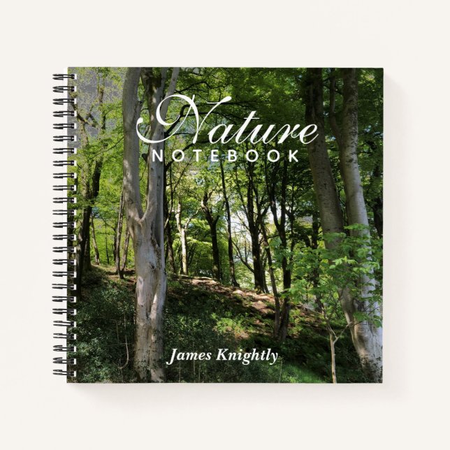 Cahier Nature & Bois Naturel avec Nom (Devant)