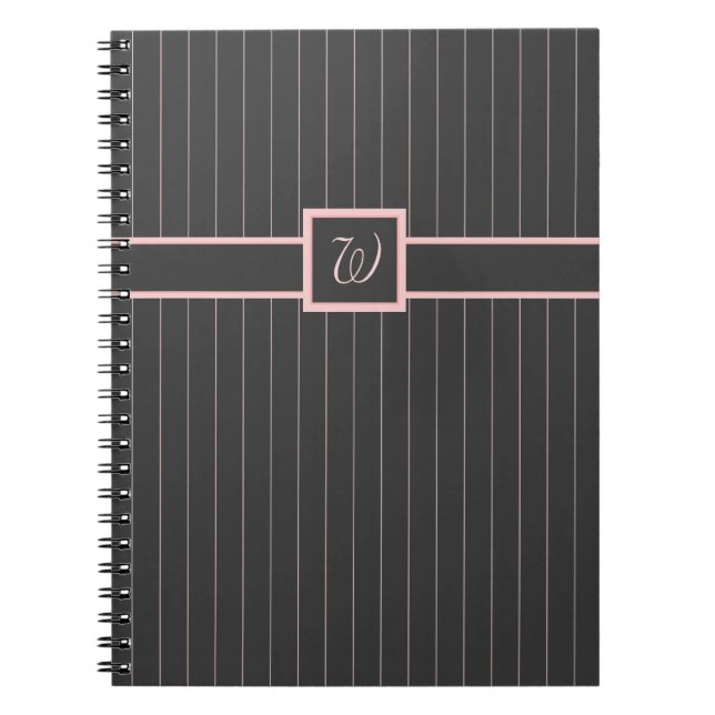 Cahier noir avec rayures roses (Devant)
