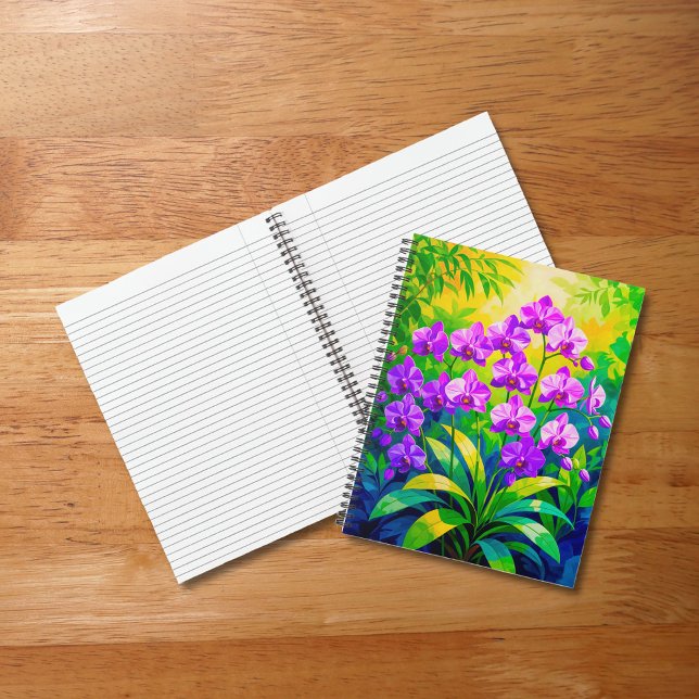 Cahier Orchidées Violettes (Notebook with purple orchids)