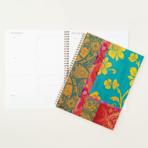Cahier Orientale Coloré Vert Rouge, Planificateur