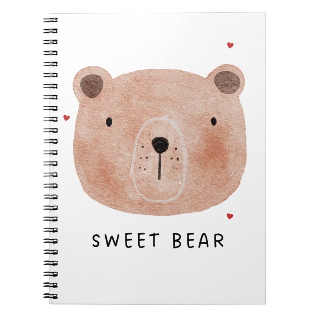 Cahier Ourson Mignon | Bois Minimaliste  (Devant)
