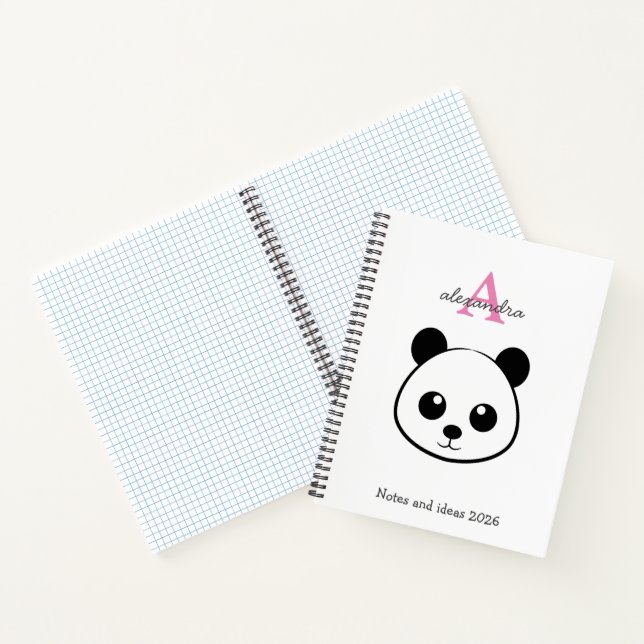 Cahier Panda Mignon 2026 – Personnalisé (Intérieur)