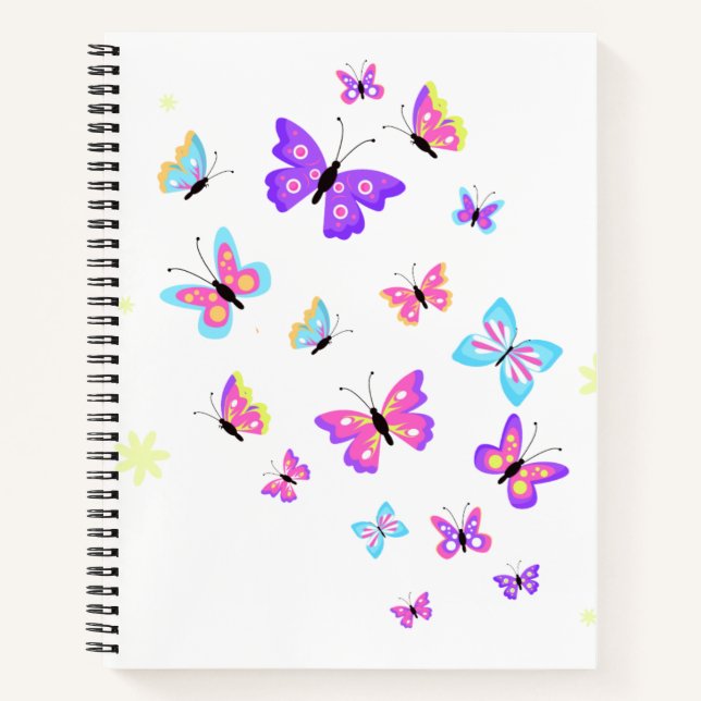Cahier papillons colorés tendance (Devant)