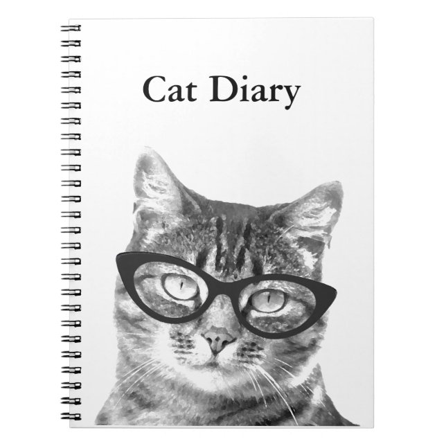 Cahier personnalisable avec photo de chat drôle (Devant)