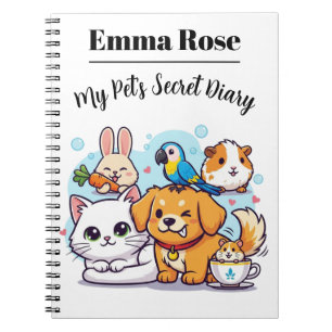 Cahier Personnalisable Mignons Animaux de Compagni