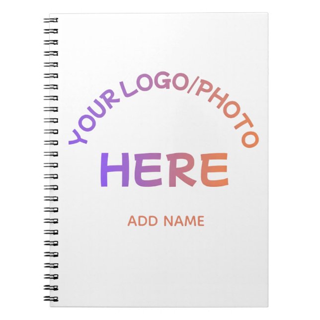 Cahier personnalisé à deux côtés avec nom et logo  (Devant)