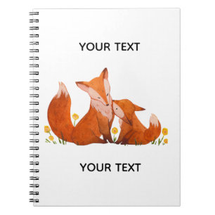 Cahier personnalisé à l'aquarelle avec une famille