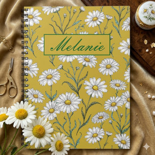 Cahier personnalisé à motif floral printanier de m
